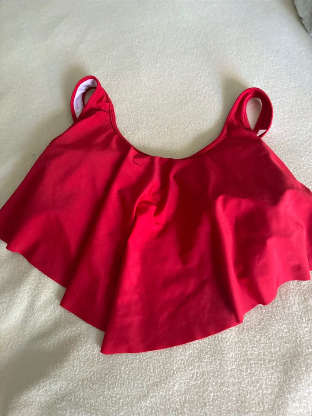Red Flounce One-Piece Swimsuit - Women
